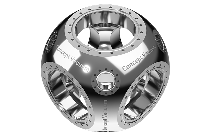 Spherical Single Piece Vacuum Chamber, 6 × DN150CF, 8 × DN40CF Ports