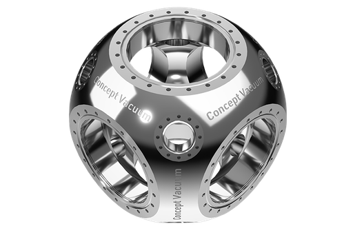 [100007] Spherical Single Piece Vacuum Chamber, 6 × DN150CF, 8 × DN40CF Ports